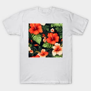 Hibiscus Flowers Pattern 21 T-Shirt